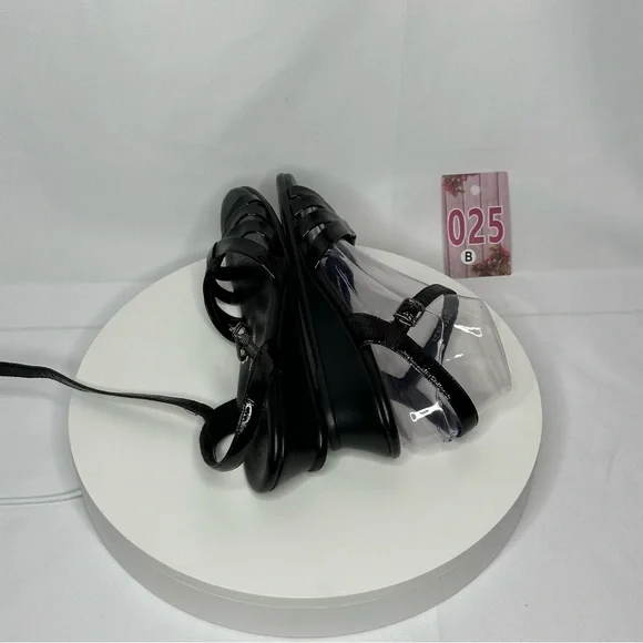 NW/OT SAS Tripad Comfort Strippy Black Patent Sandal Size 9.5 Slim - Picture 11 of 16